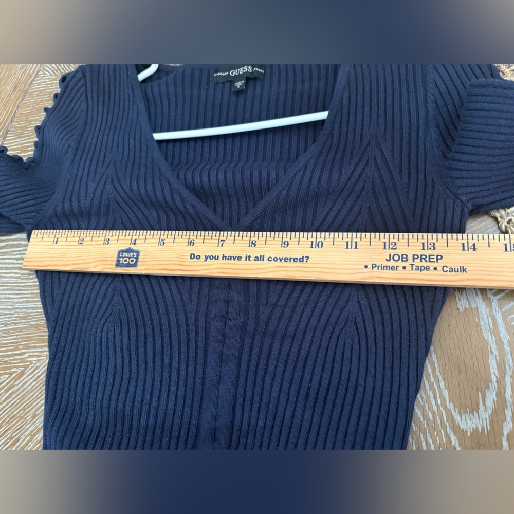 Guess Navy Blue Ribbed Knit Dress Small - Picture 11 of 11